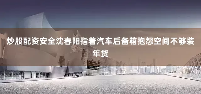 炒股配资安全沈春阳指着汽车后备箱抱怨空间不够装年货